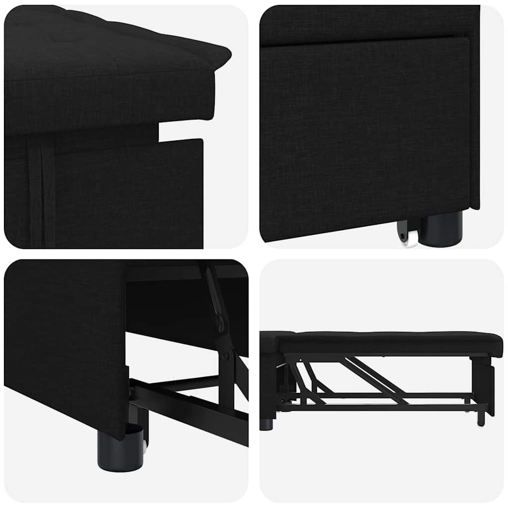 Sofá-Cama Preto 194 x 67 x 37 cm tecido
