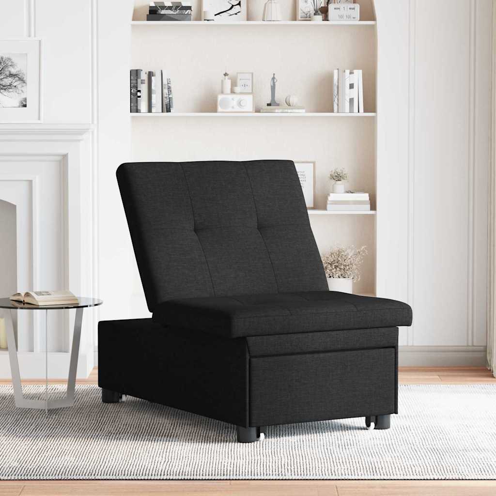 Sofá-Cama Preto 194 x 67 x 37 cm tecido