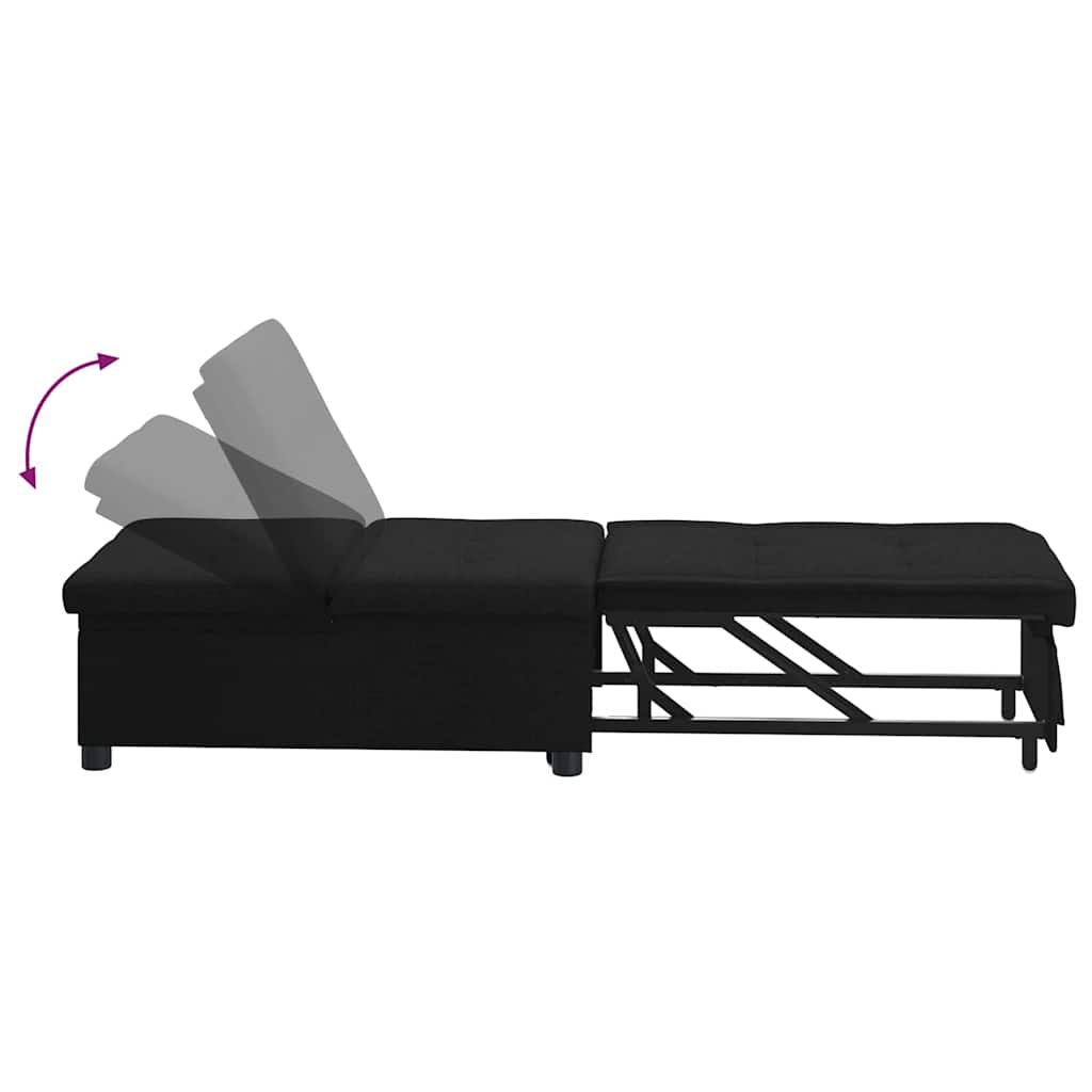 Sofá-Cama Preto 194 x 67 x 37 cm tecido