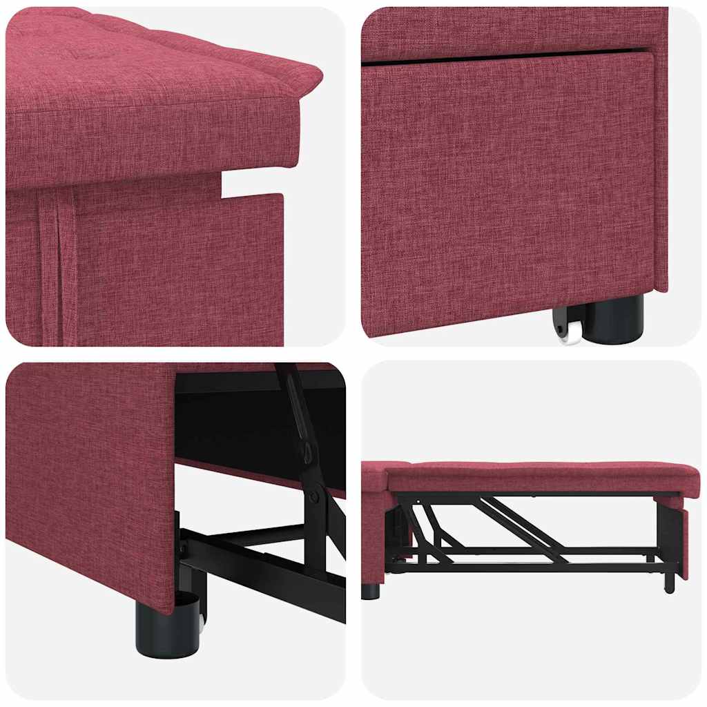 Sofá-Cama Vermelho 194 x 67 x 37 cm tecido