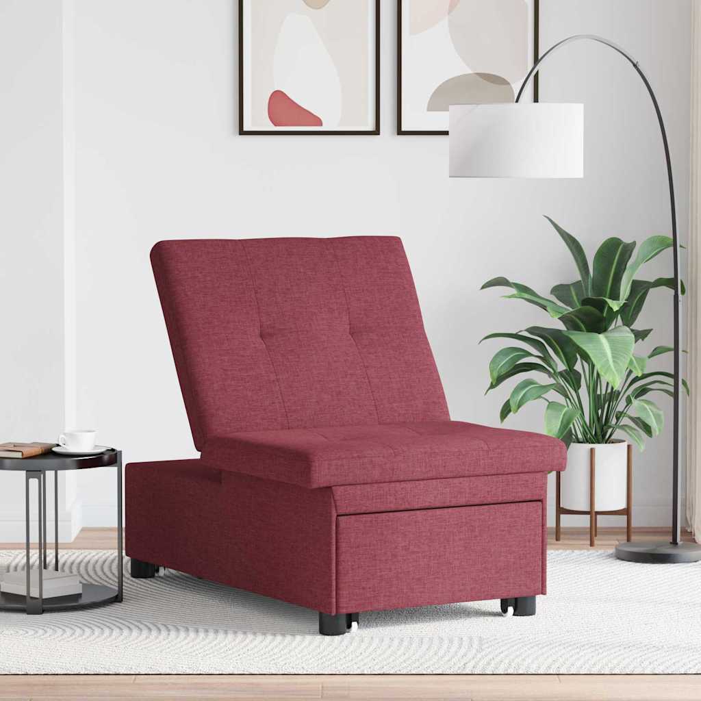 Sofá-Cama Vermelho 194 x 67 x 37 cm tecido