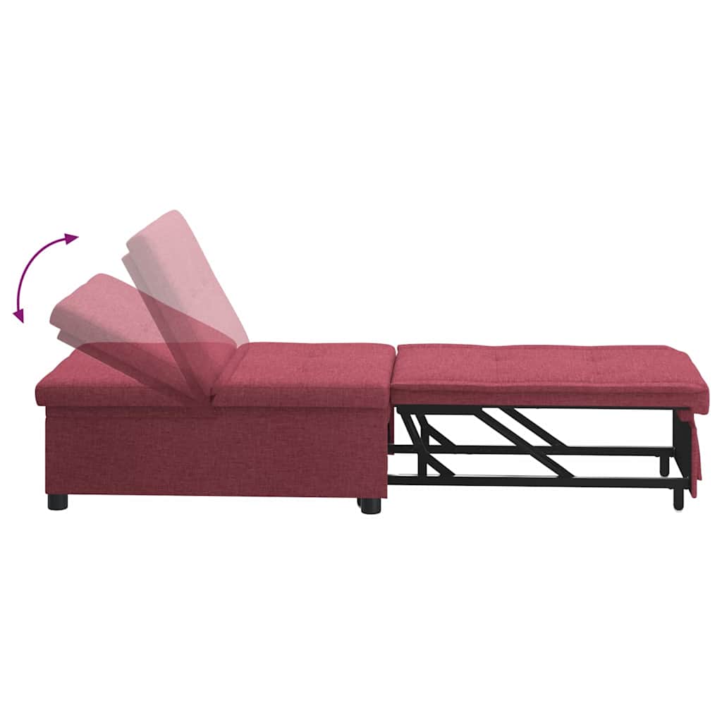 Sofá-Cama Vermelho 194 x 67 x 37 cm tecido