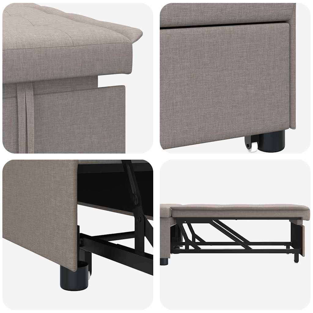 Sofá-Cama Cinzento-acastanhado 194 x 67 x 37 cm tecido