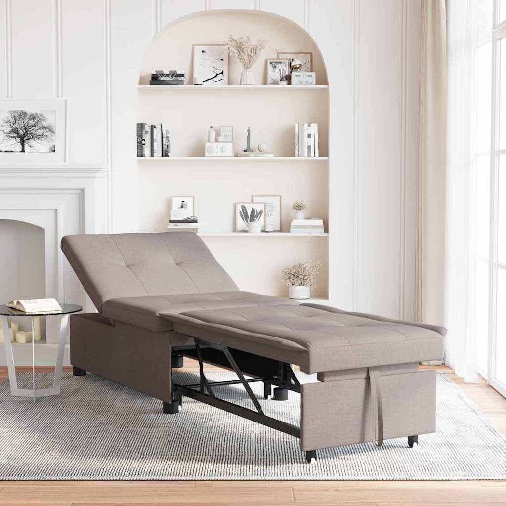 Sofá-Cama Cinzento-acastanhado 194 x 67 x 37 cm tecido