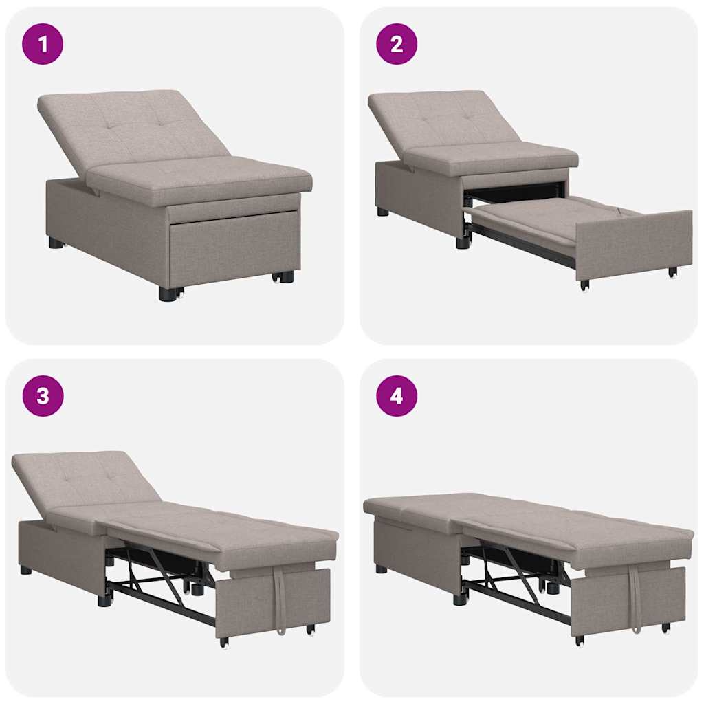 Sofá-Cama Cinzento-acastanhado 194 x 67 x 37 cm tecido