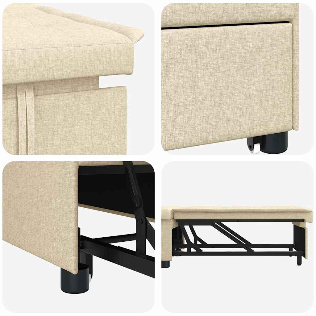Sofá-Cama Creme 194 x 67 x 37 cm tecido