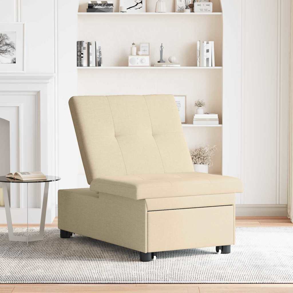 Sofá-Cama Creme 194 x 67 x 37 cm tecido