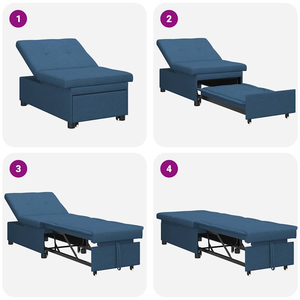 Sofá-Cama Azul 194 x 67 x 37 cm tecido