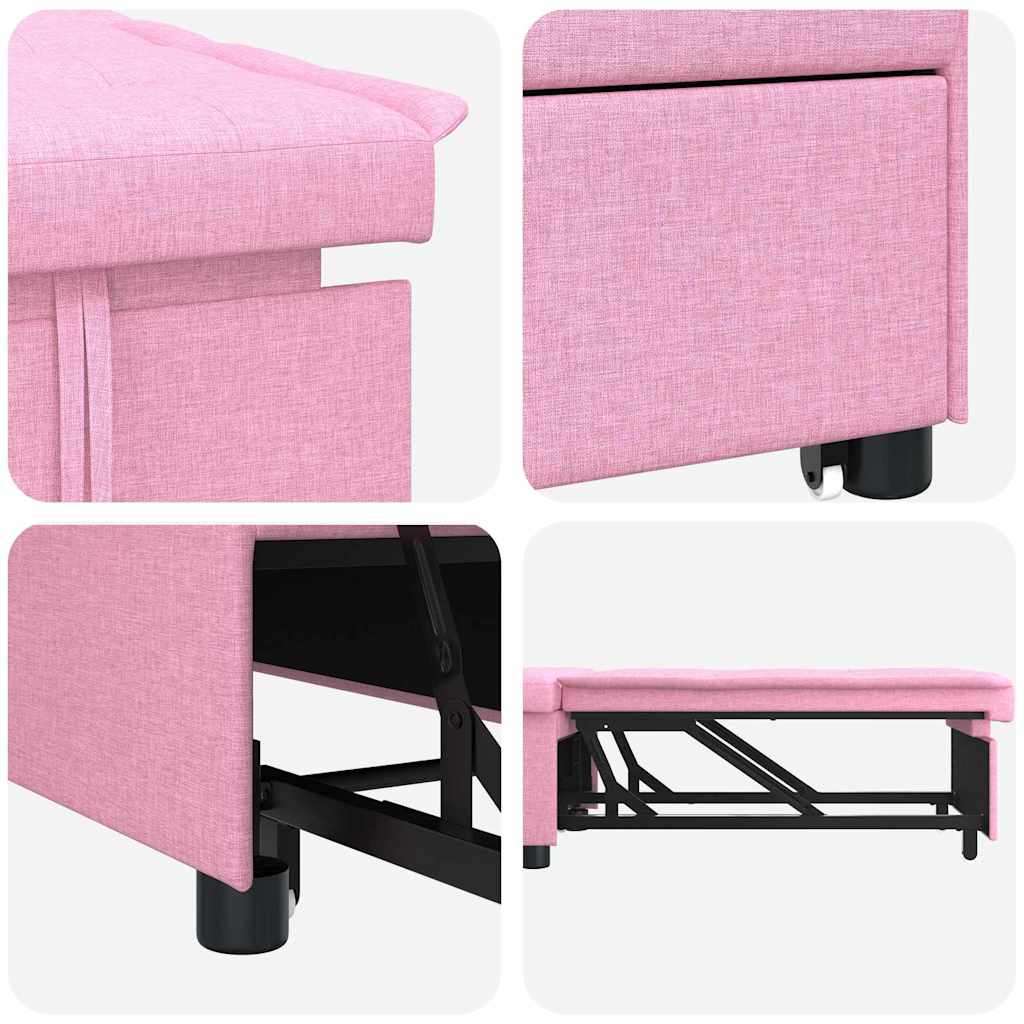 Sofá-Cama Rosa 194 x 67 x 37 cm tecido