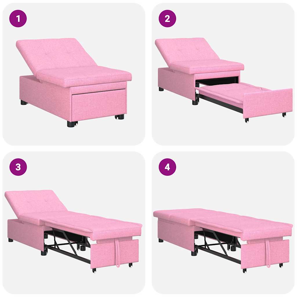 Sofá-Cama Rosa 194 x 67 x 37 cm tecido