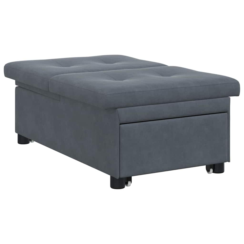 Sofá-Cama Cinzento escuro 67 x 194 x 38 cm Veludo