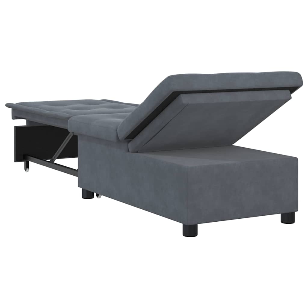 Sofá-Cama Cinzento escuro 67 x 194 x 38 cm Veludo