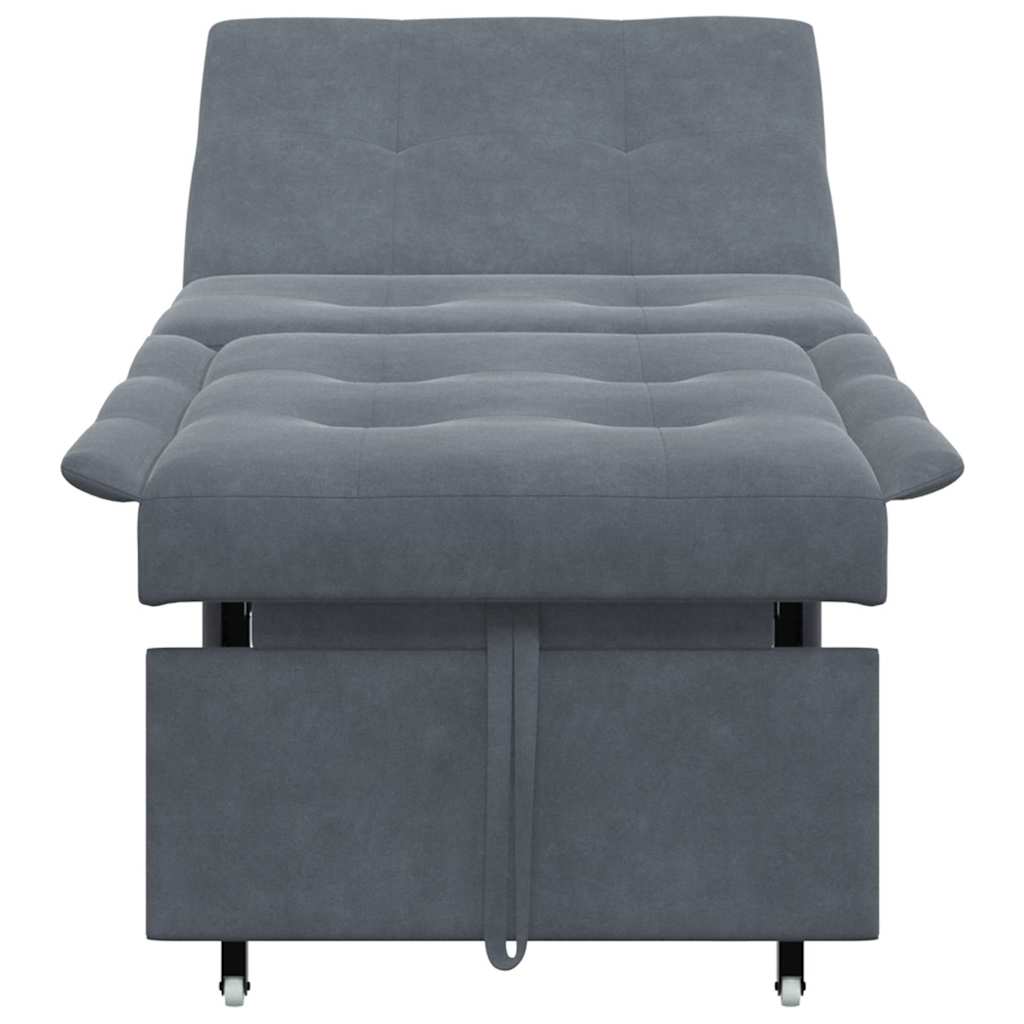 Sofá-Cama Cinzento escuro 67 x 194 x 38 cm Veludo
