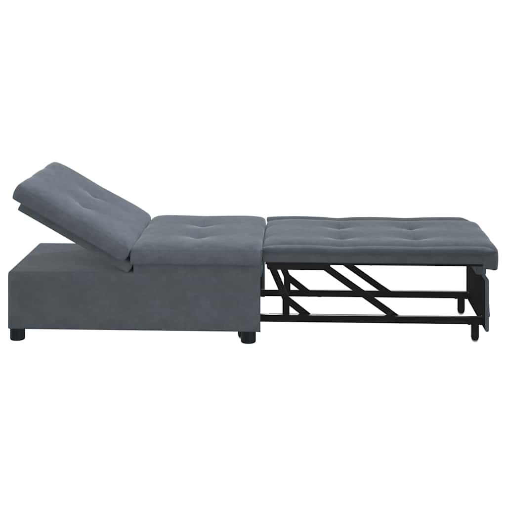 Sofá-Cama Cinzento escuro 67 x 194 x 38 cm Veludo