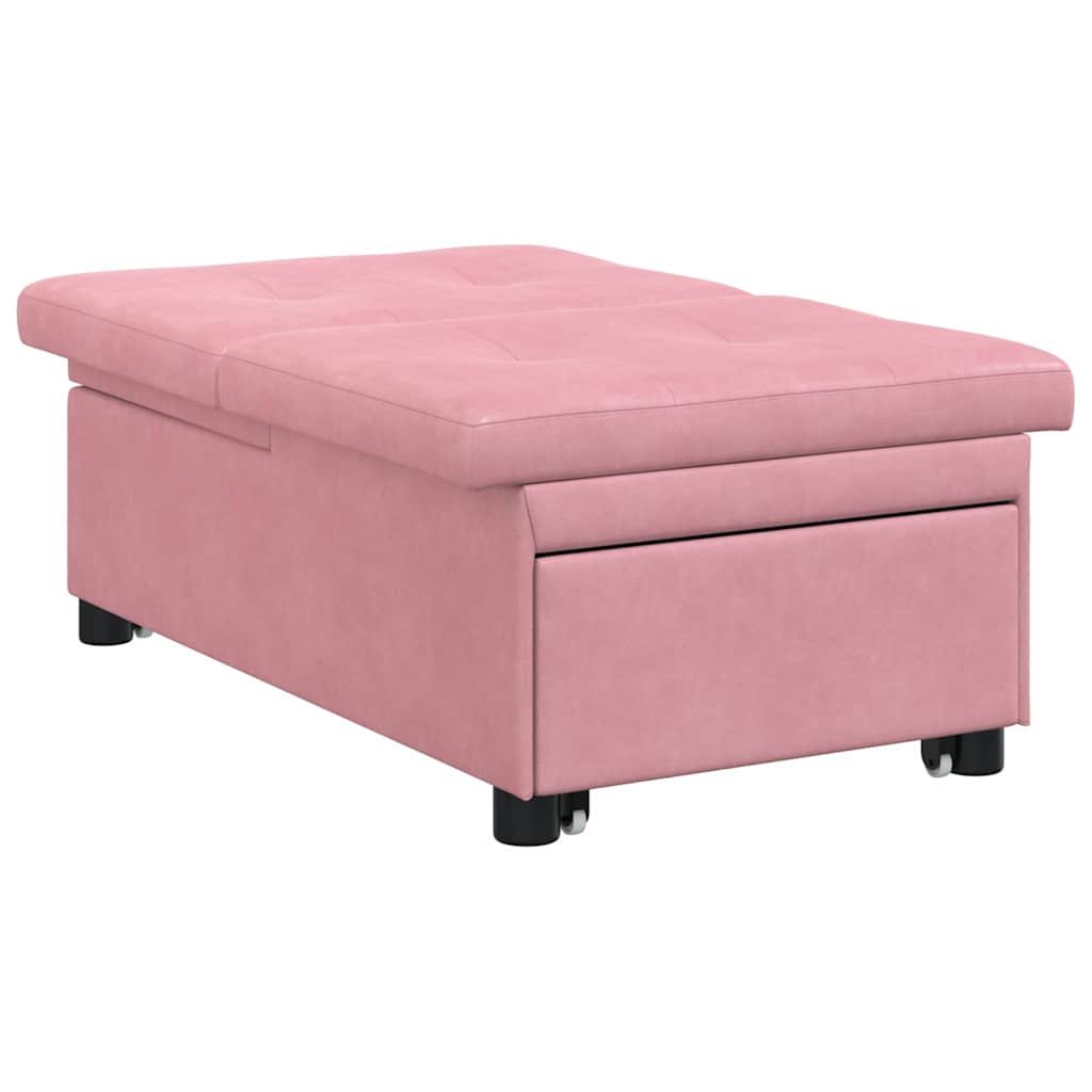 Sofá-Cama Rosa 67 x 194 x 38 cm Veludo