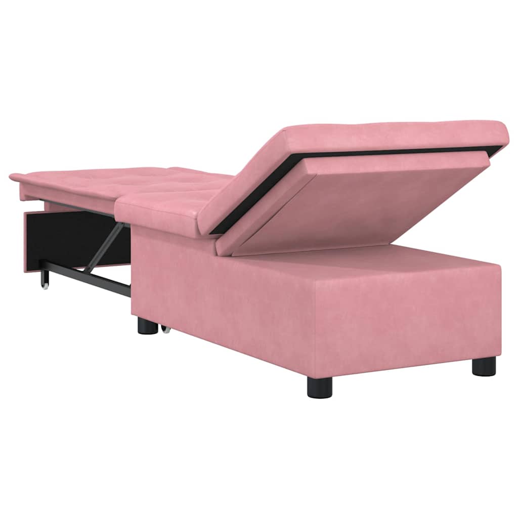 Sofá-Cama Rosa 67 x 194 x 38 cm Veludo