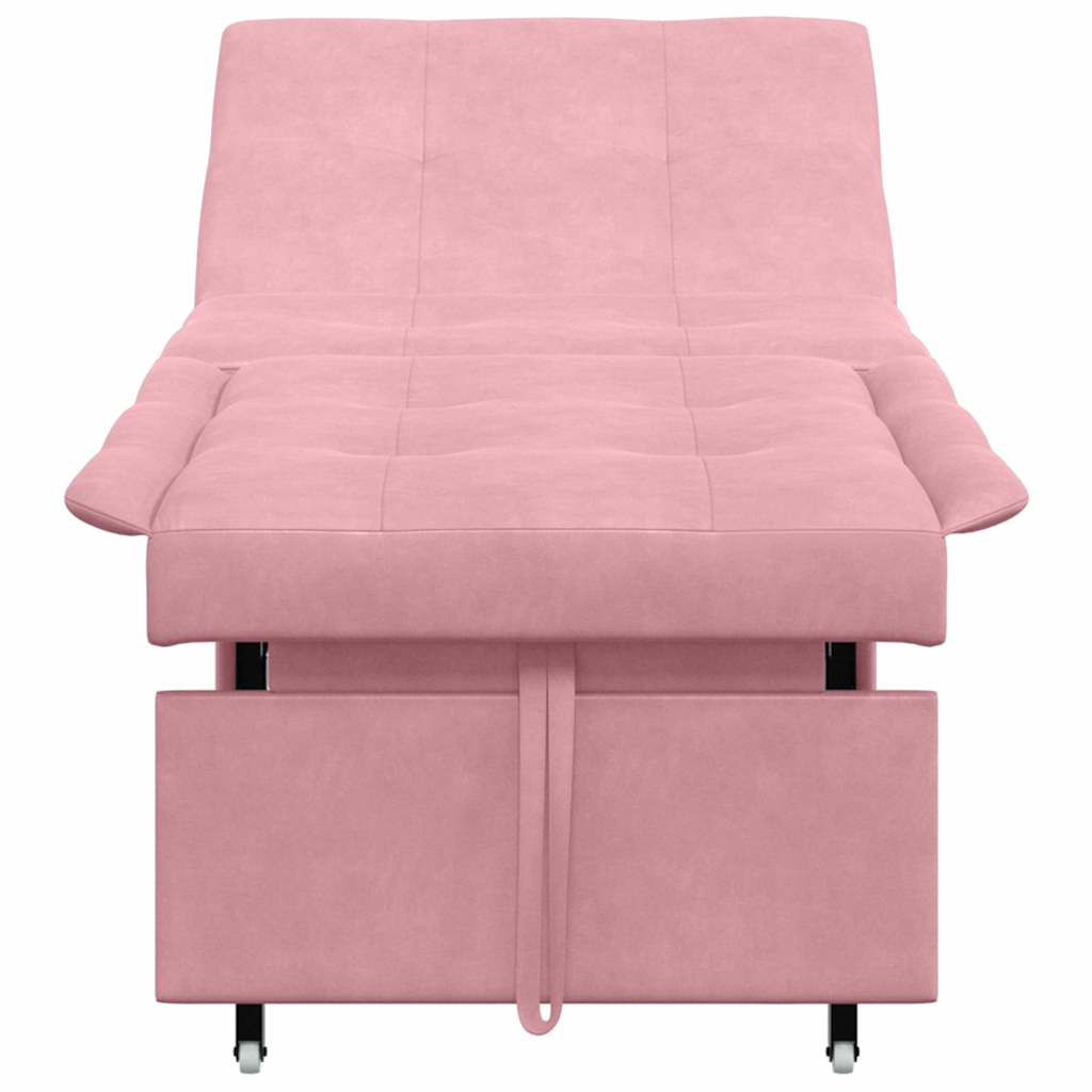 Sofá-Cama Rosa 67 x 194 x 38 cm Veludo