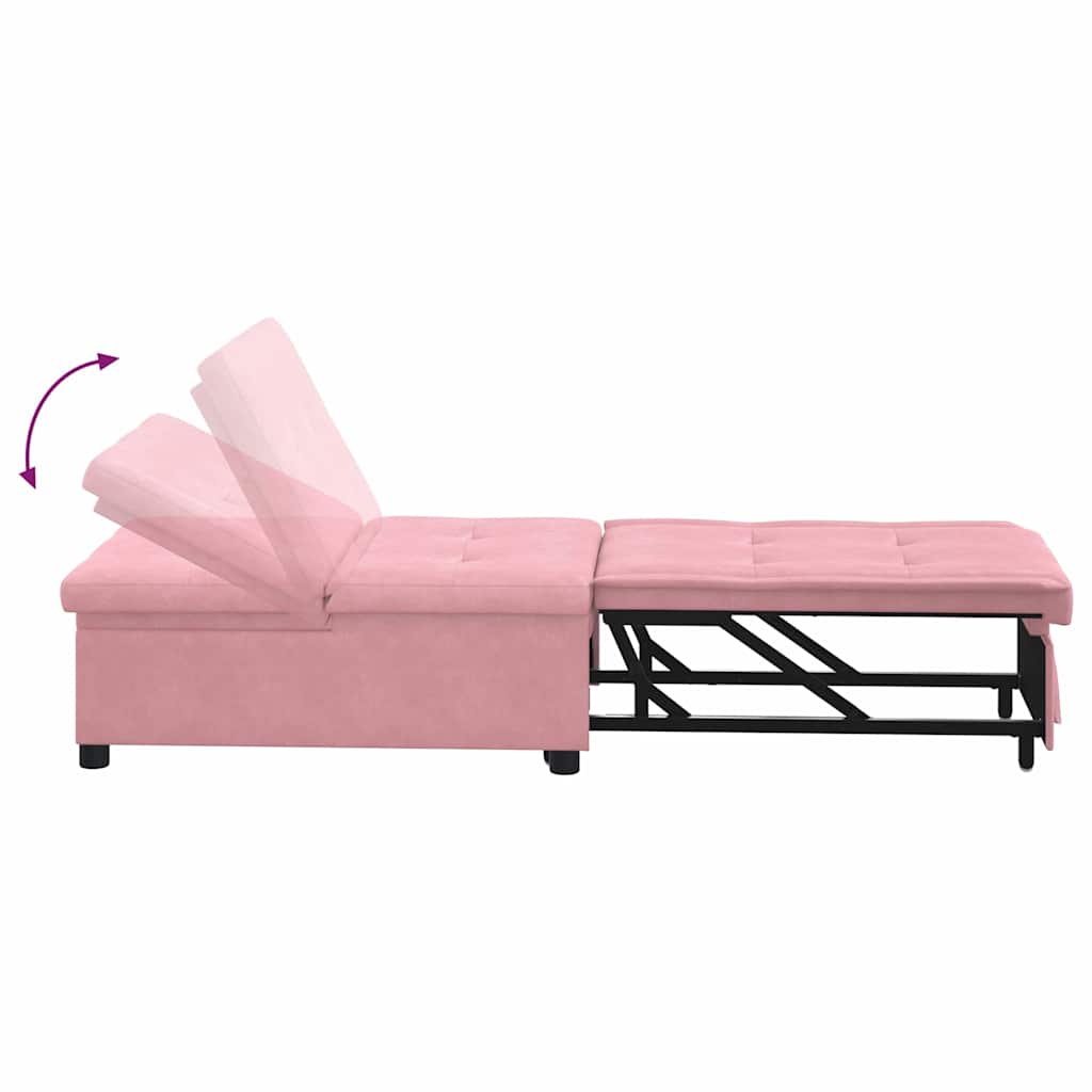 Sofá-Cama Rosa 67 x 194 x 38 cm Veludo