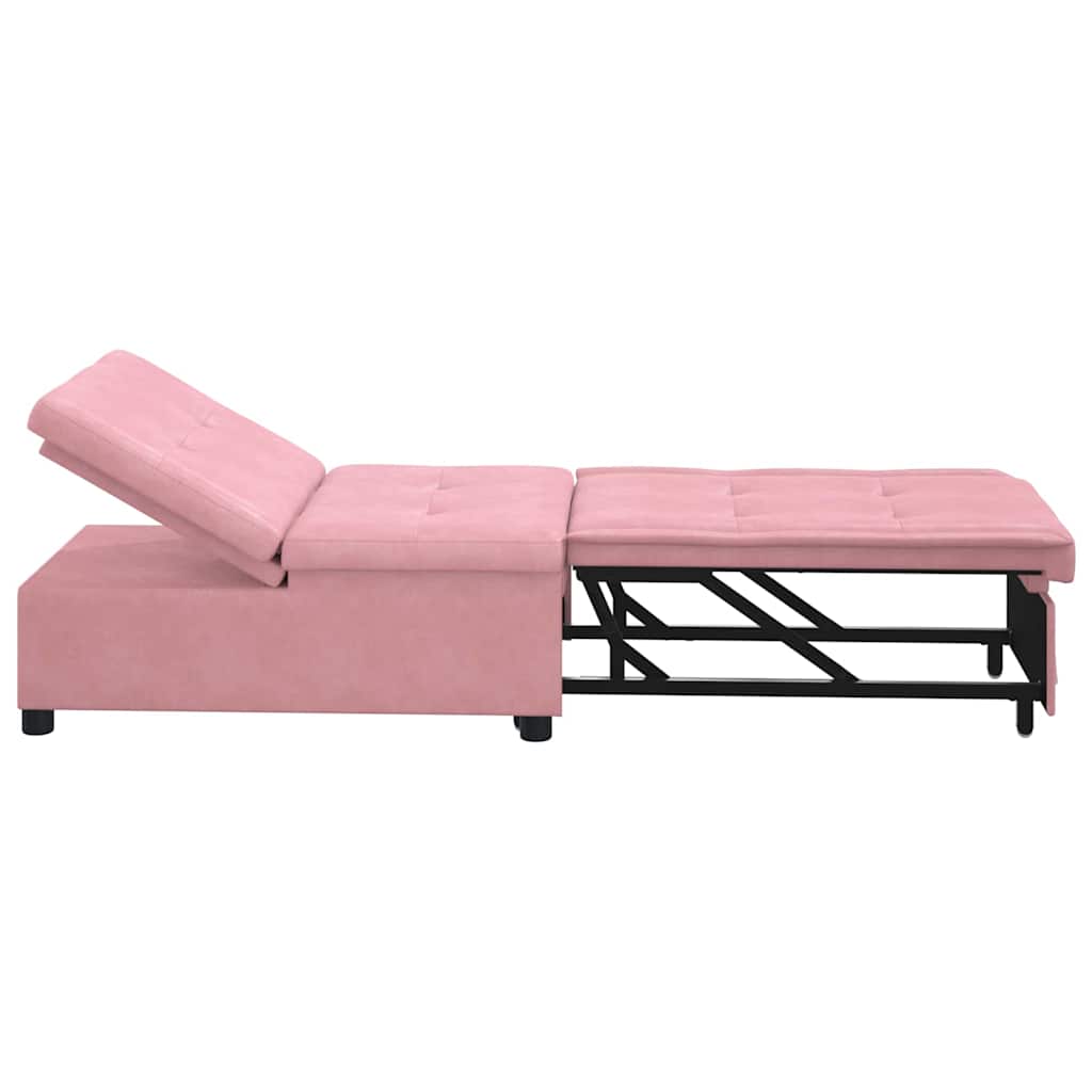 Sofá-Cama Rosa 67 x 194 x 38 cm Veludo