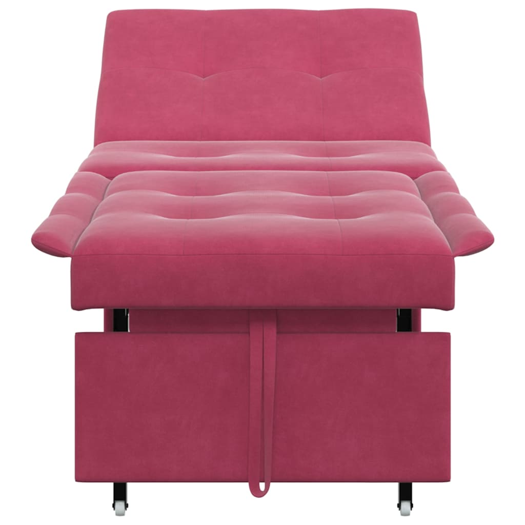 Sofá-Cama vermelho tinto 67 x 194 x 38 cm Veludo