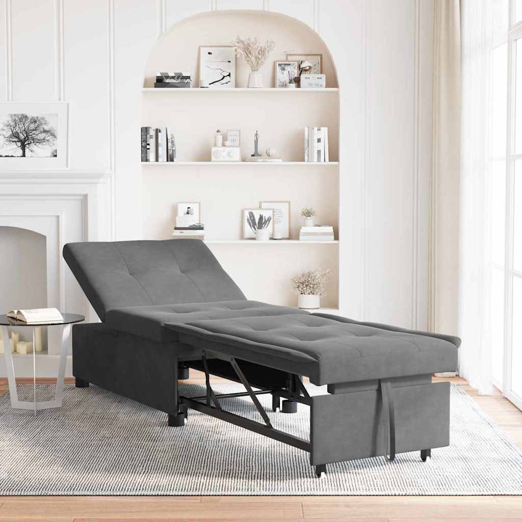 Sofá-Cama Cinza Escuro 67 x 194 x 82 cm