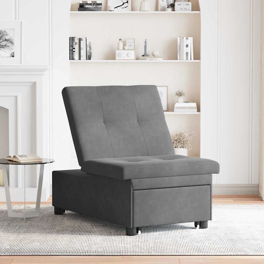 Sofá-Cama Cinza Escuro 67 x 194 x 82 cm