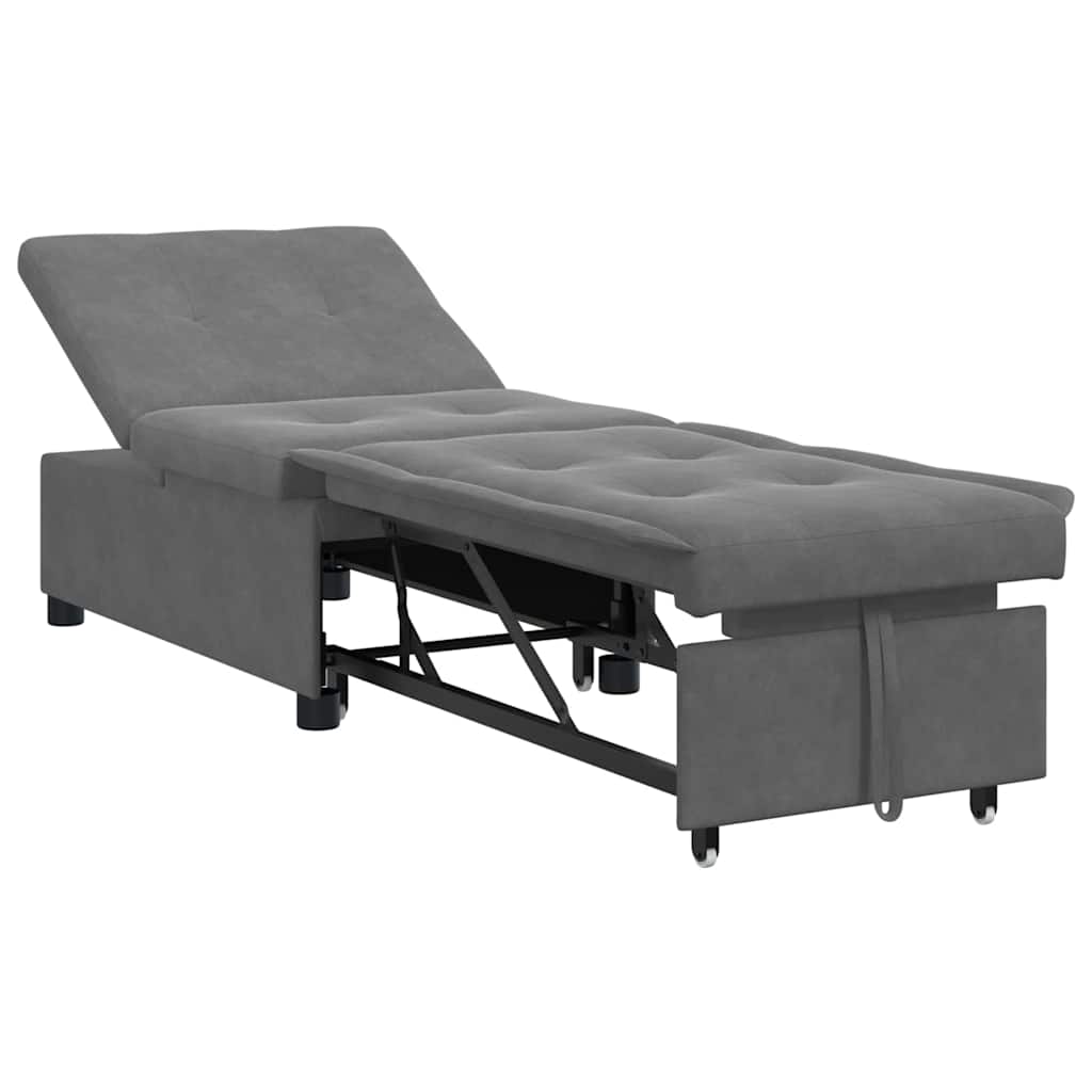 Sofá-Cama Cinza Escuro 67 x 194 x 82 cm