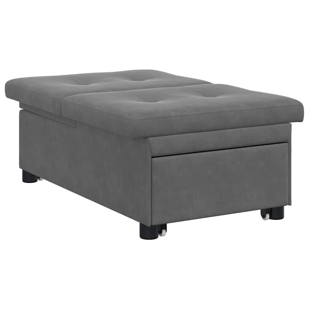 Sofá-Cama Cinza Escuro 67 x 194 x 82 cm