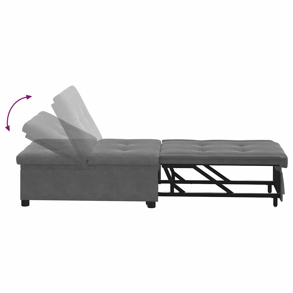 Sofá-Cama Cinza Escuro 67 x 194 x 82 cm