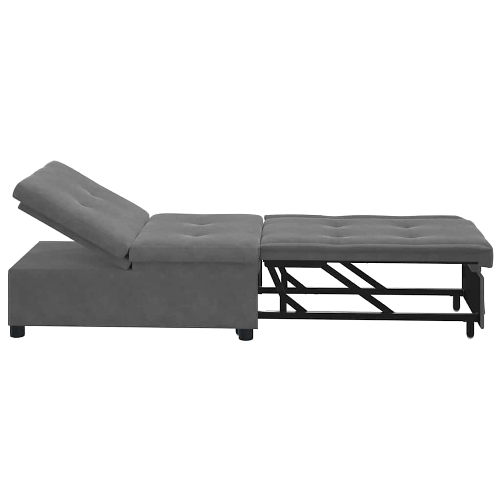 Sofá-Cama Cinza Escuro 67 x 194 x 82 cm