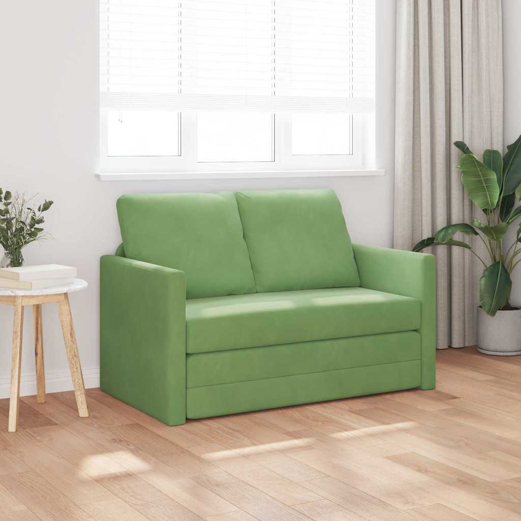 Sofá-Cama com almofada Verde claro 122 x 70 x 60 cm Veludo