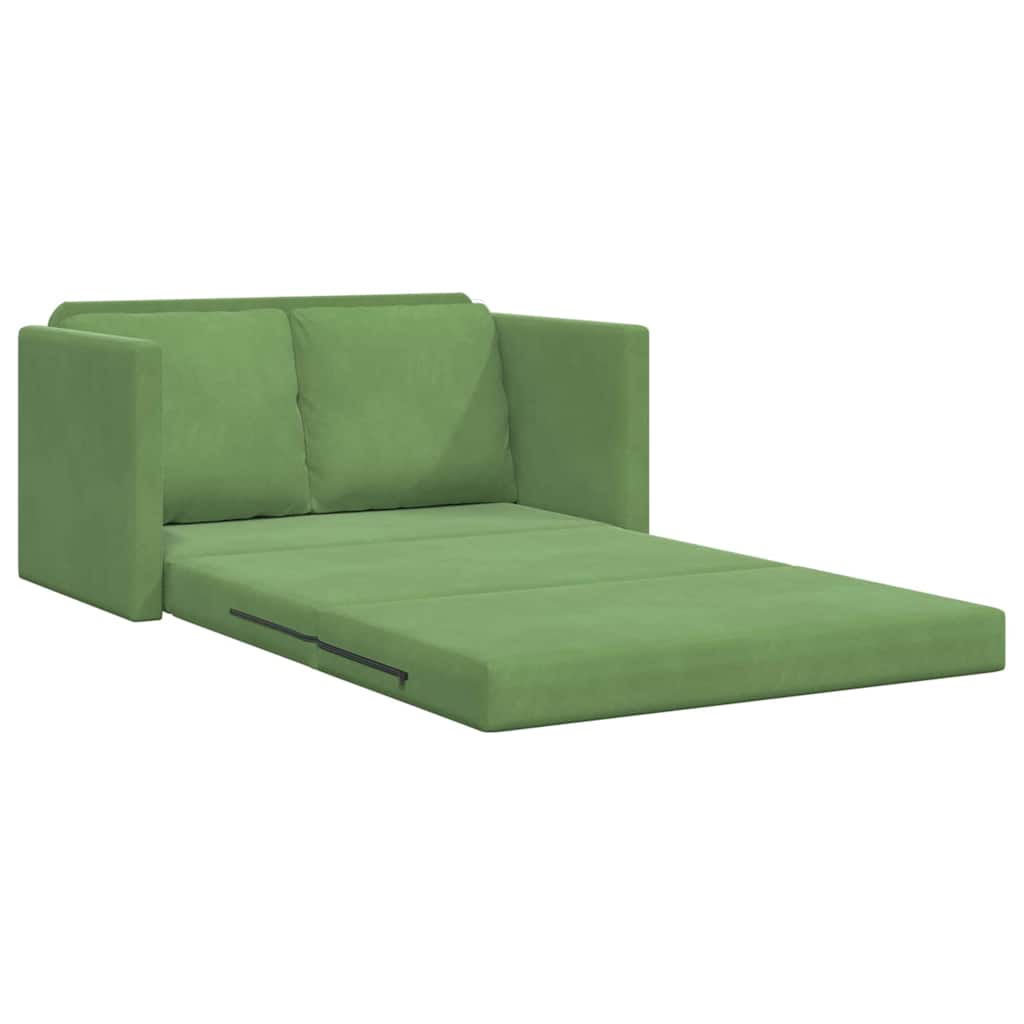 Sofá-Cama com almofada Verde claro 122 x 70 x 60 cm Veludo