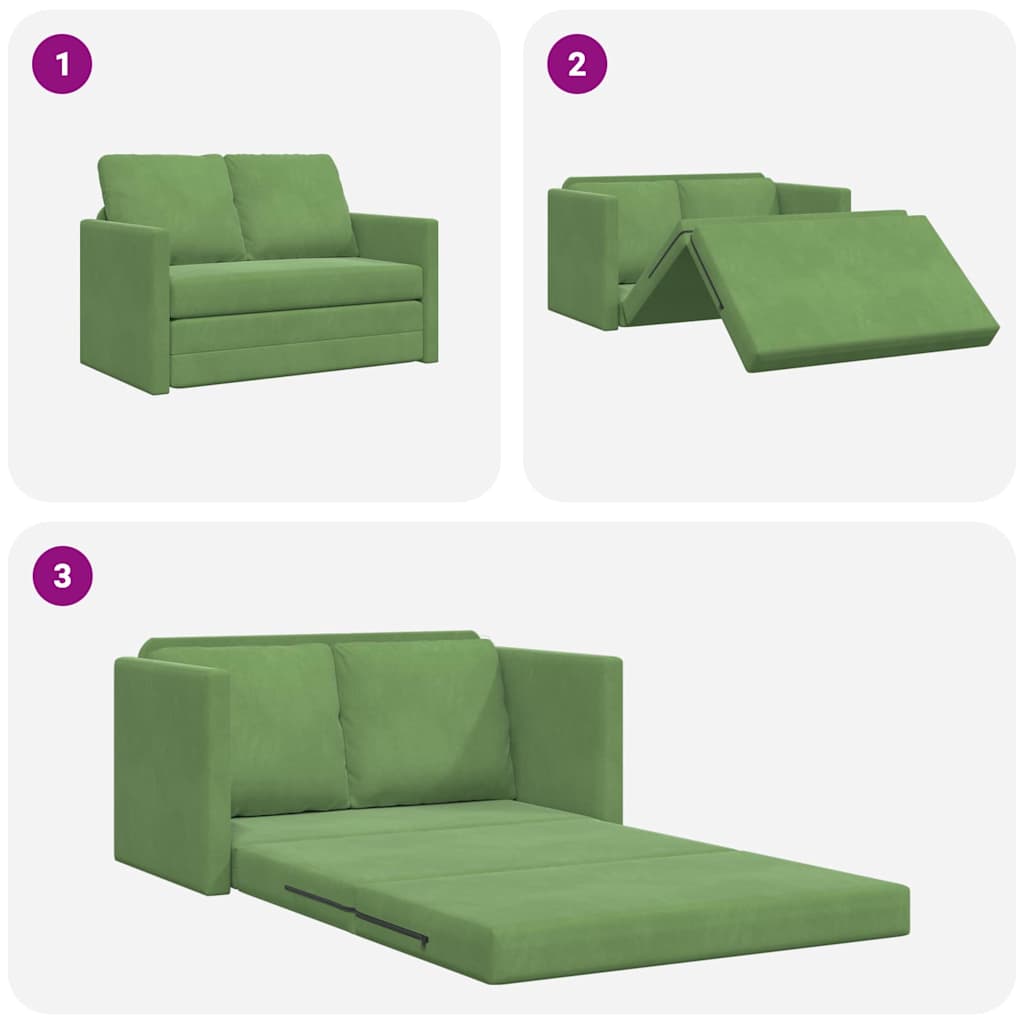 Sofá-Cama com almofada Verde claro 122 x 70 x 60 cm Veludo