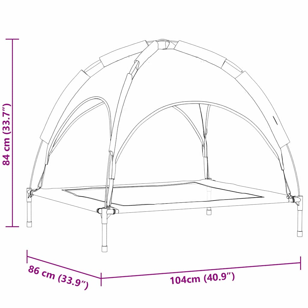 Cama para Cachorro Cinza Prateado xl Aço