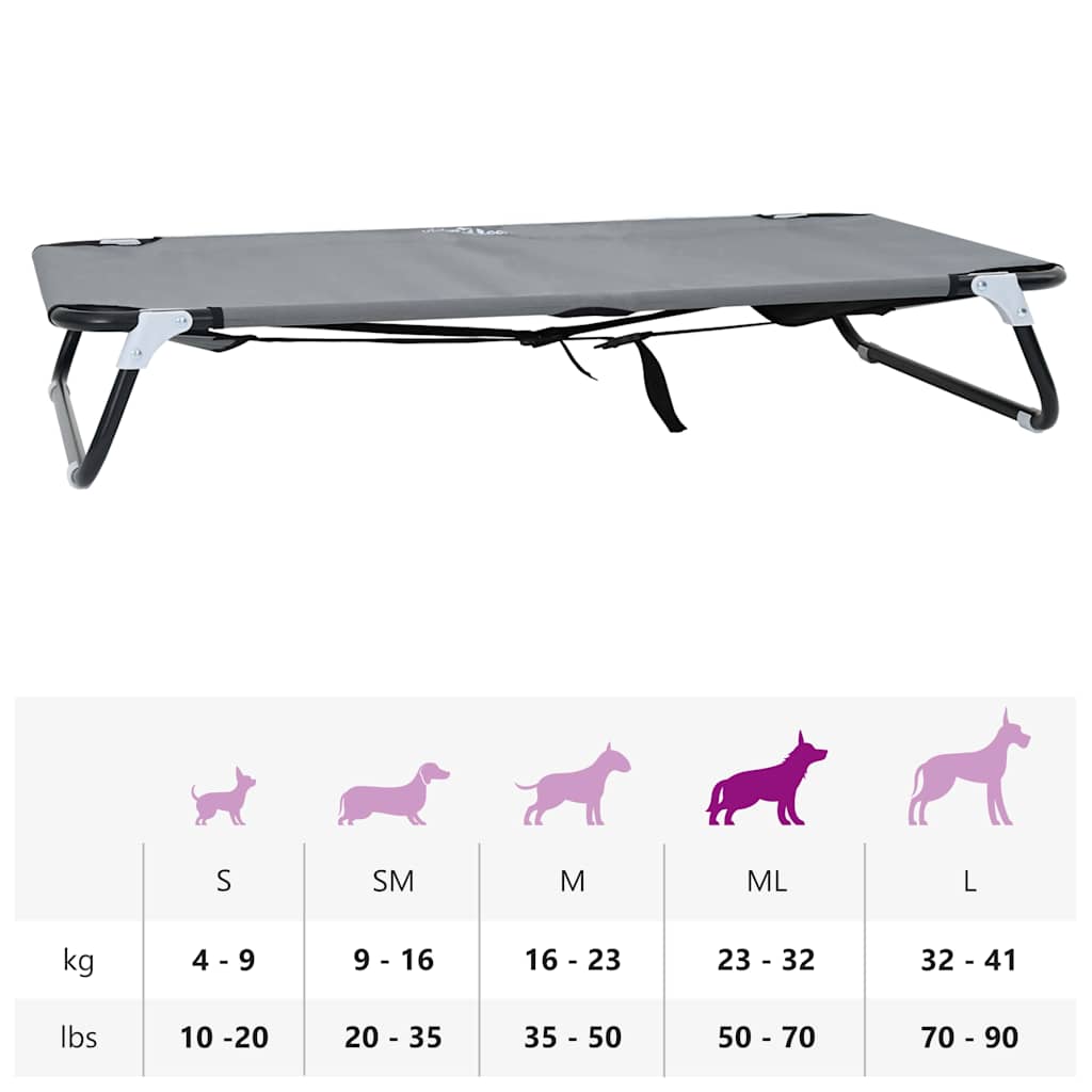 Cama para Cachorro Cinzento-claro 90 x 55 x 18 cm