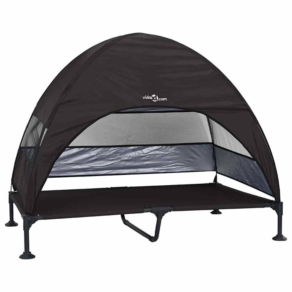 Cama Elevada para Cachorro Preto 127 x 81 x 108 cm Tecido e Aço