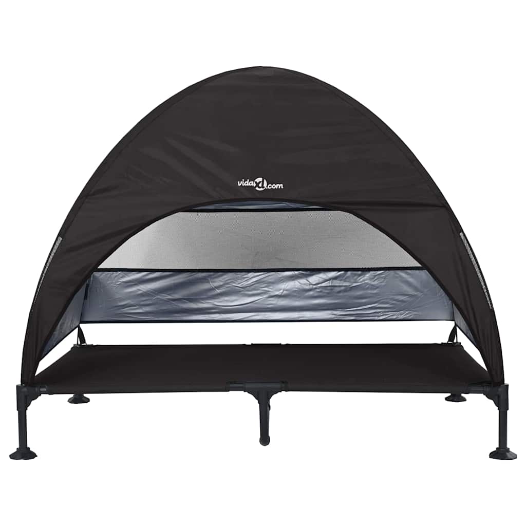 Cama Elevada para Cachorro Preto 127 x 81 x 108 cm Tecido e Aço