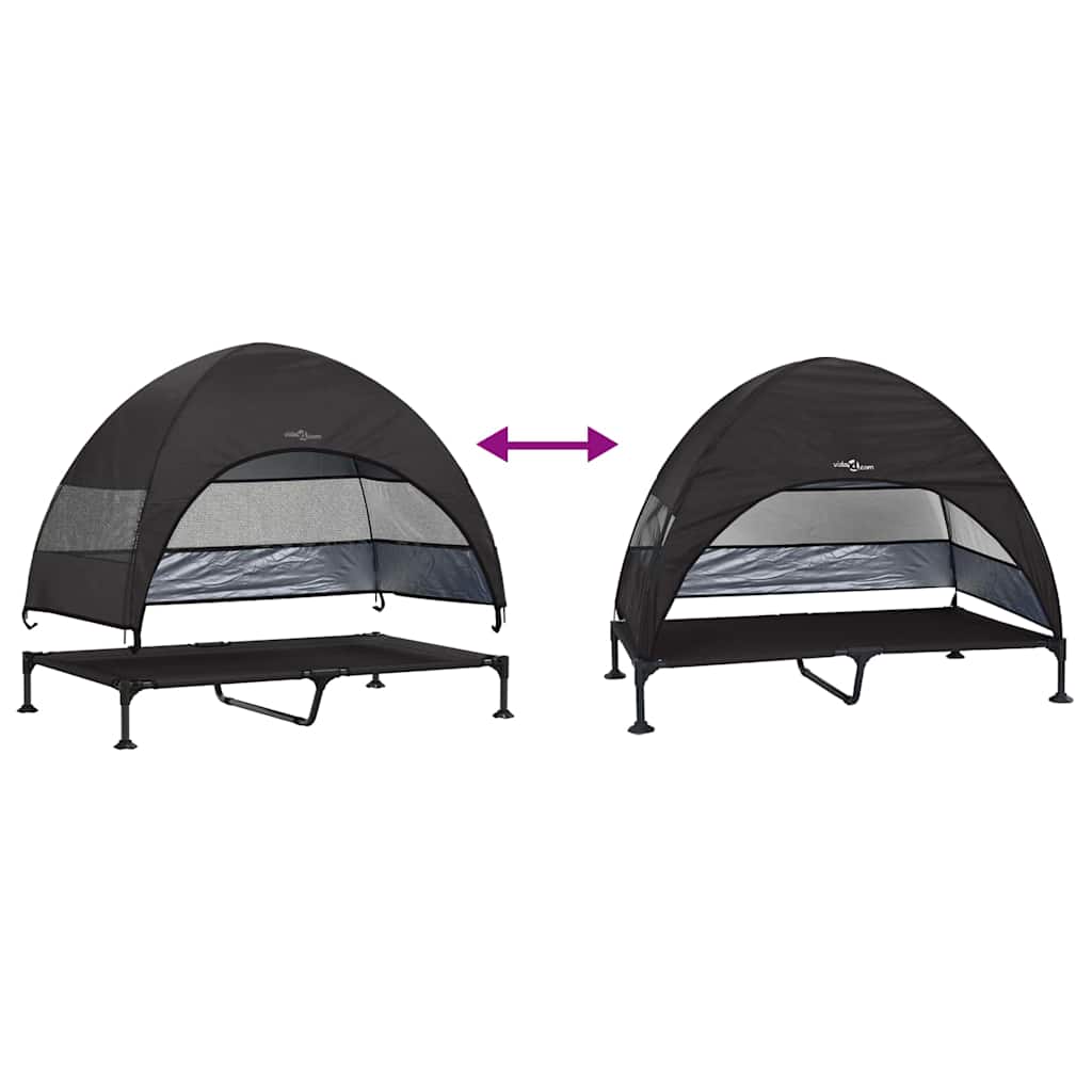 Cama Elevada para Cachorro Preto 127 x 81 x 108 cm Tecido e Aço