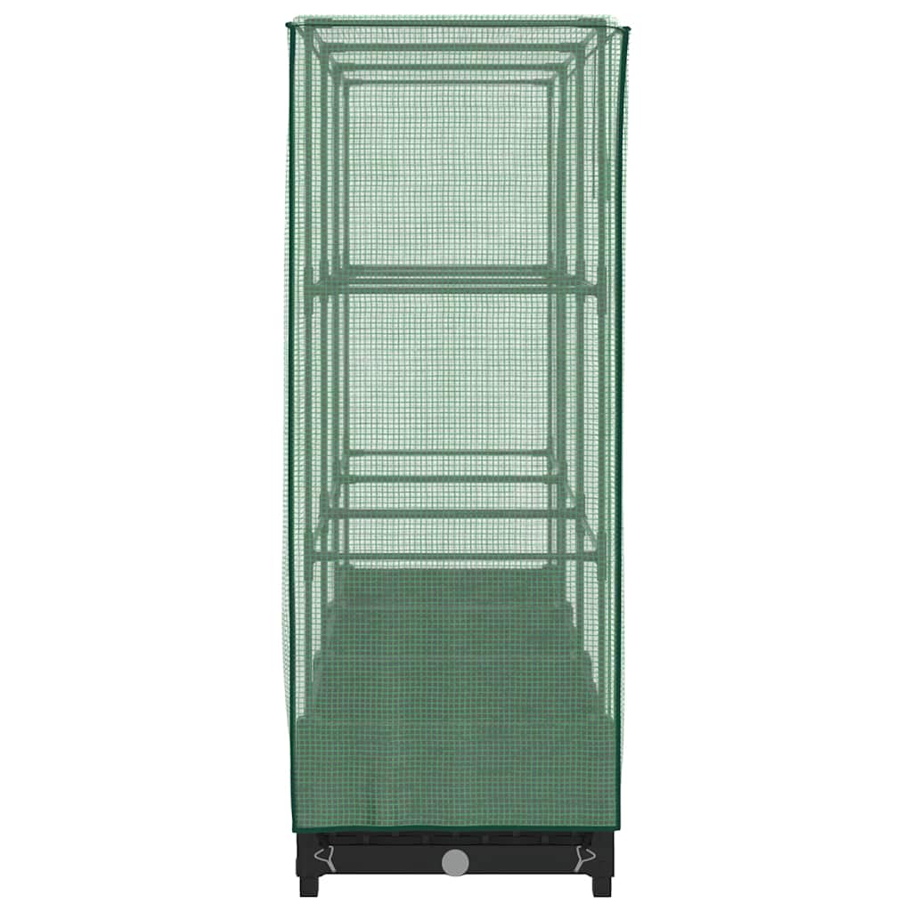 Canteiro elevado com cobertura para estufa, estilo rattan, 120x40x123 cm
