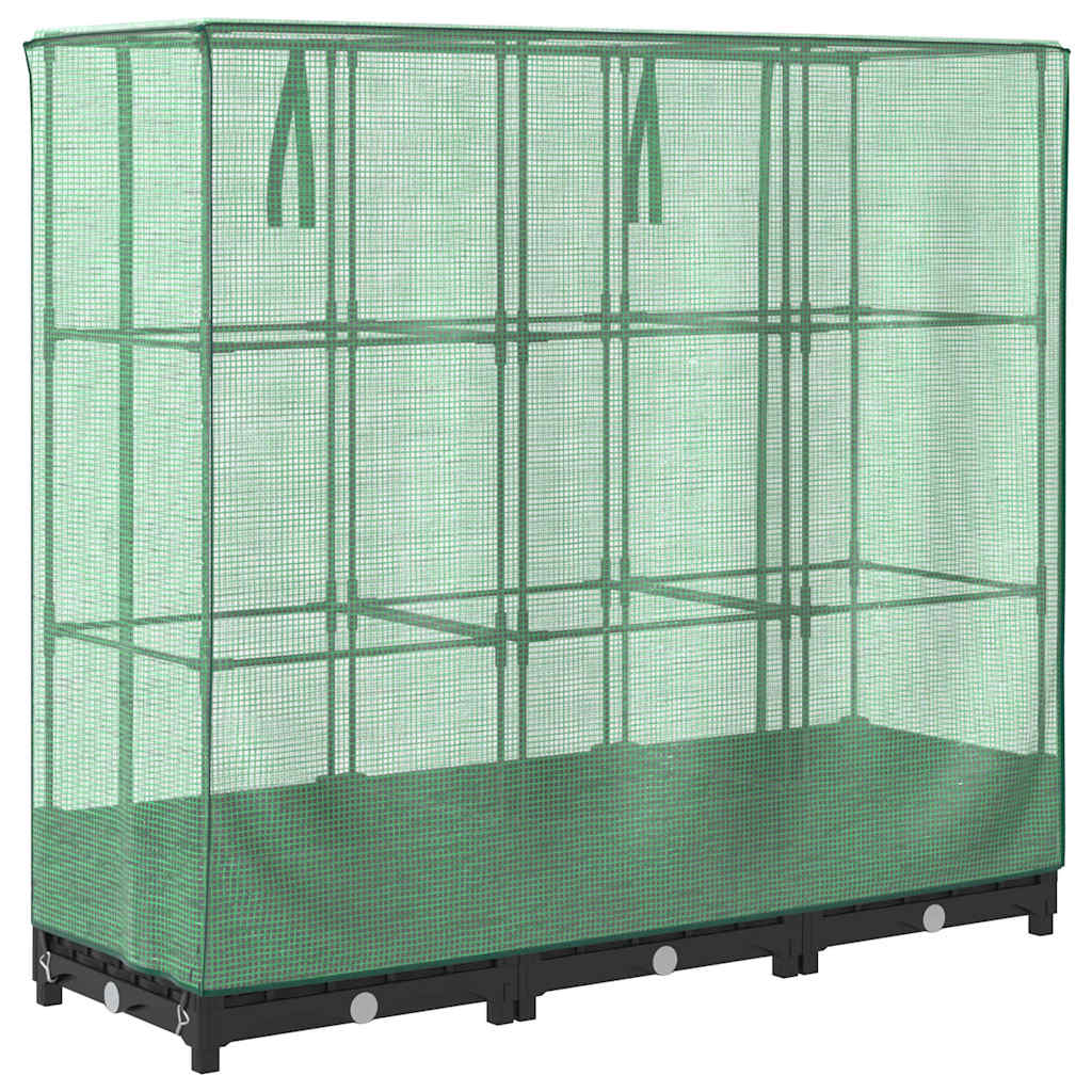 Canteiro elevado com cobertura para estufa, estilo rattan, 120x40x123 cm