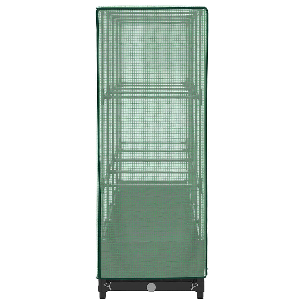 Canteiro elevado com cobertura para estufa, estilo rattan, 160x40x123 cm