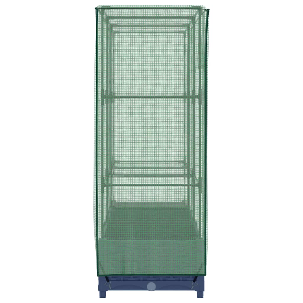 Canteiro elevado com cobertura para estufa, estilo rattan, 120x40x123 cm