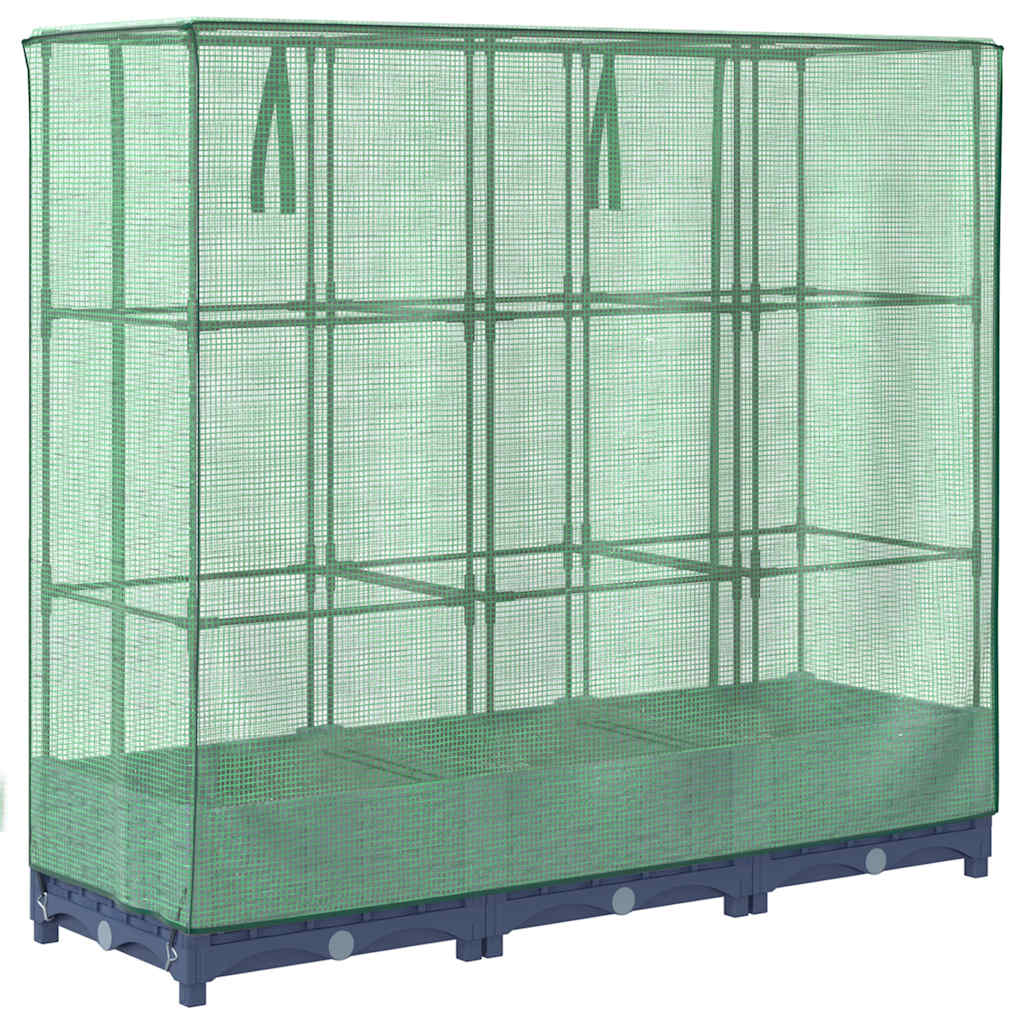 Canteiro elevado com cobertura para estufa, estilo rattan, 120x40x123 cm