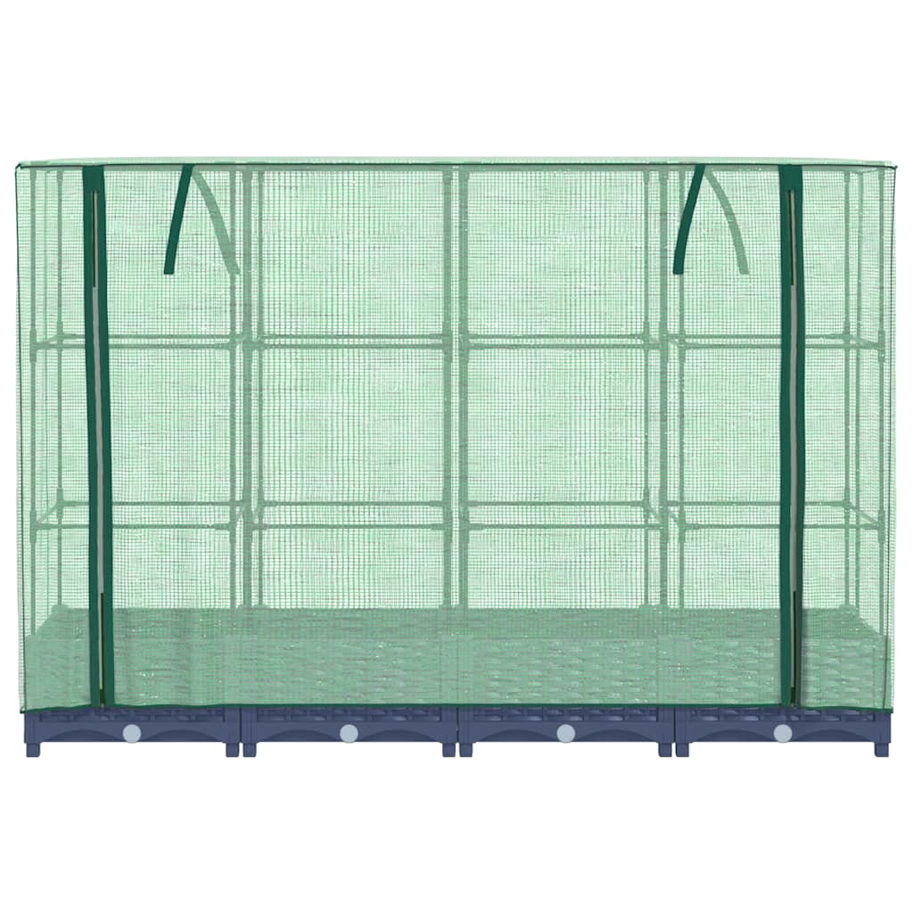Canteiro elevado com cobertura para estufa, estilo rattan, 160x40x123 cm