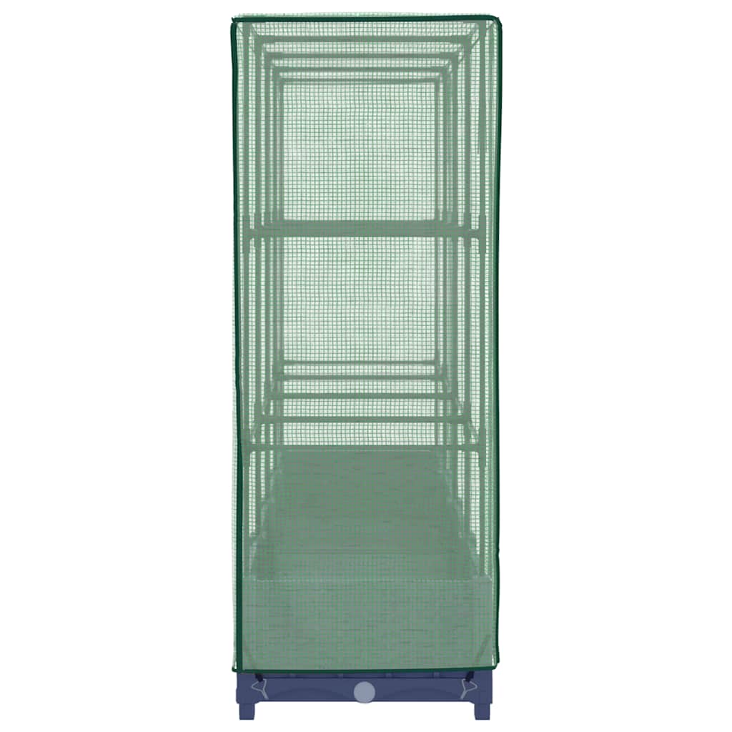 Canteiro elevado com cobertura para estufa, estilo rattan, 160x40x123 cm