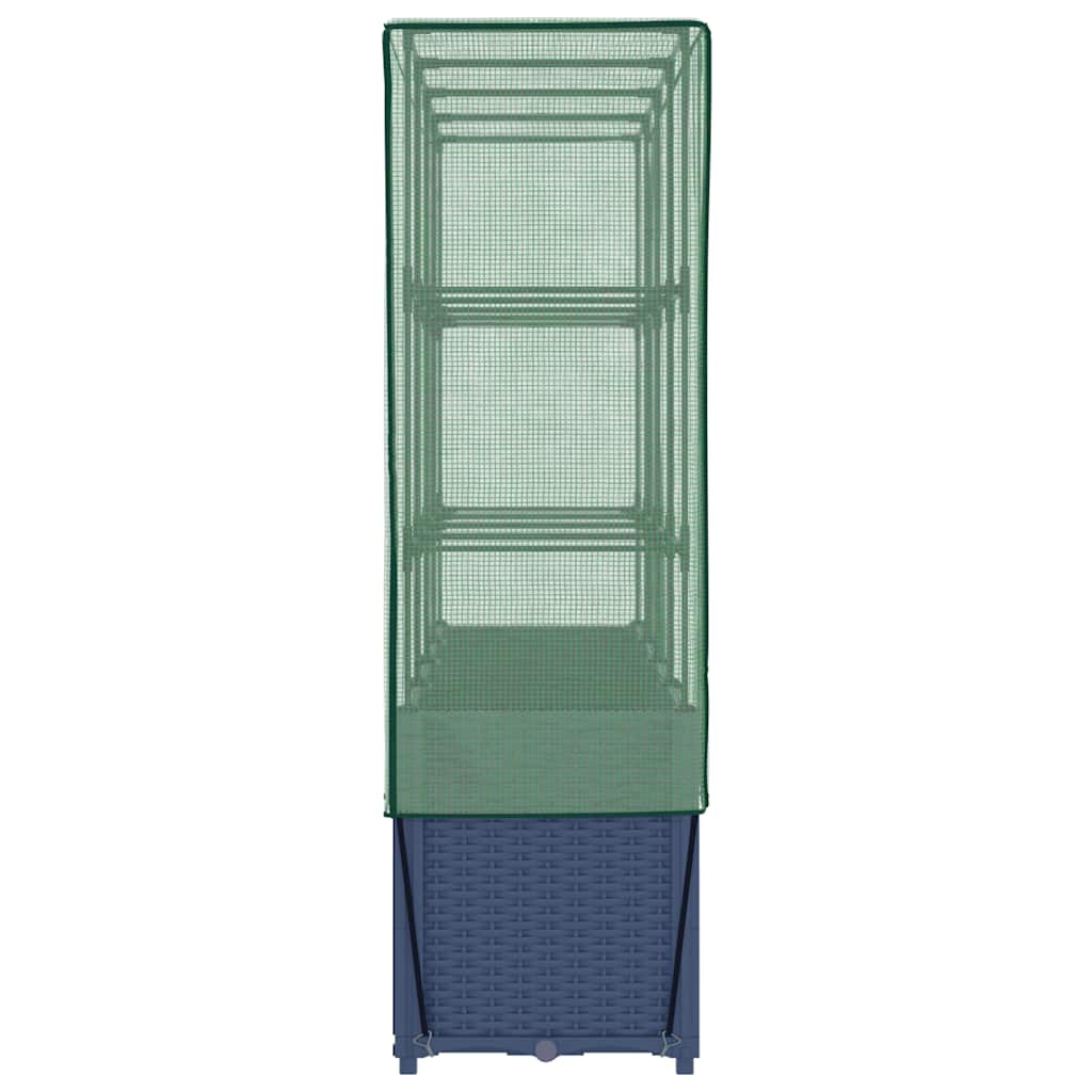 Canteiro elevado com cobertura para estufa, estilo rattan, 160x40x153 cm