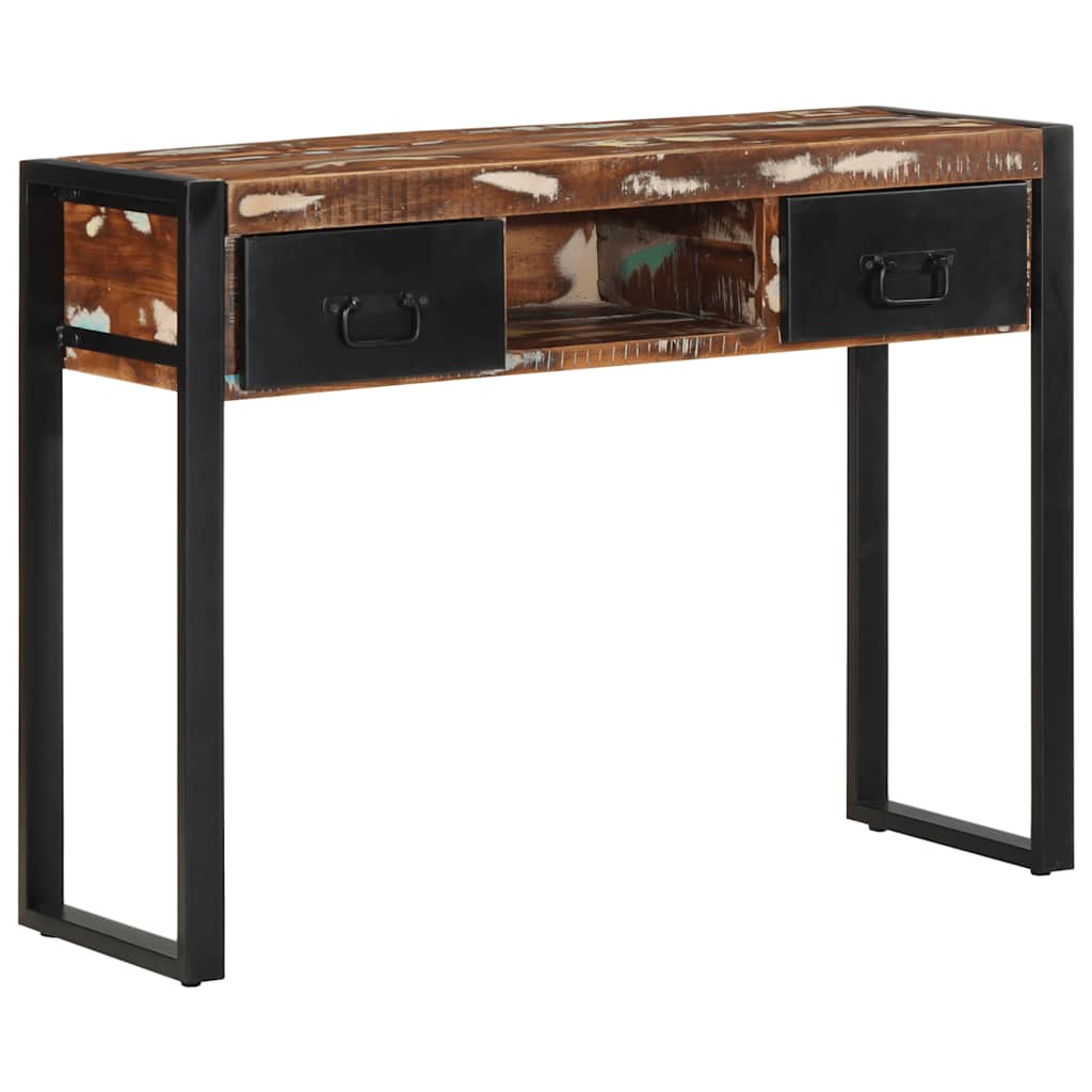 Mesa consola multicor 100x35x75 cm madeira maciça recuperada