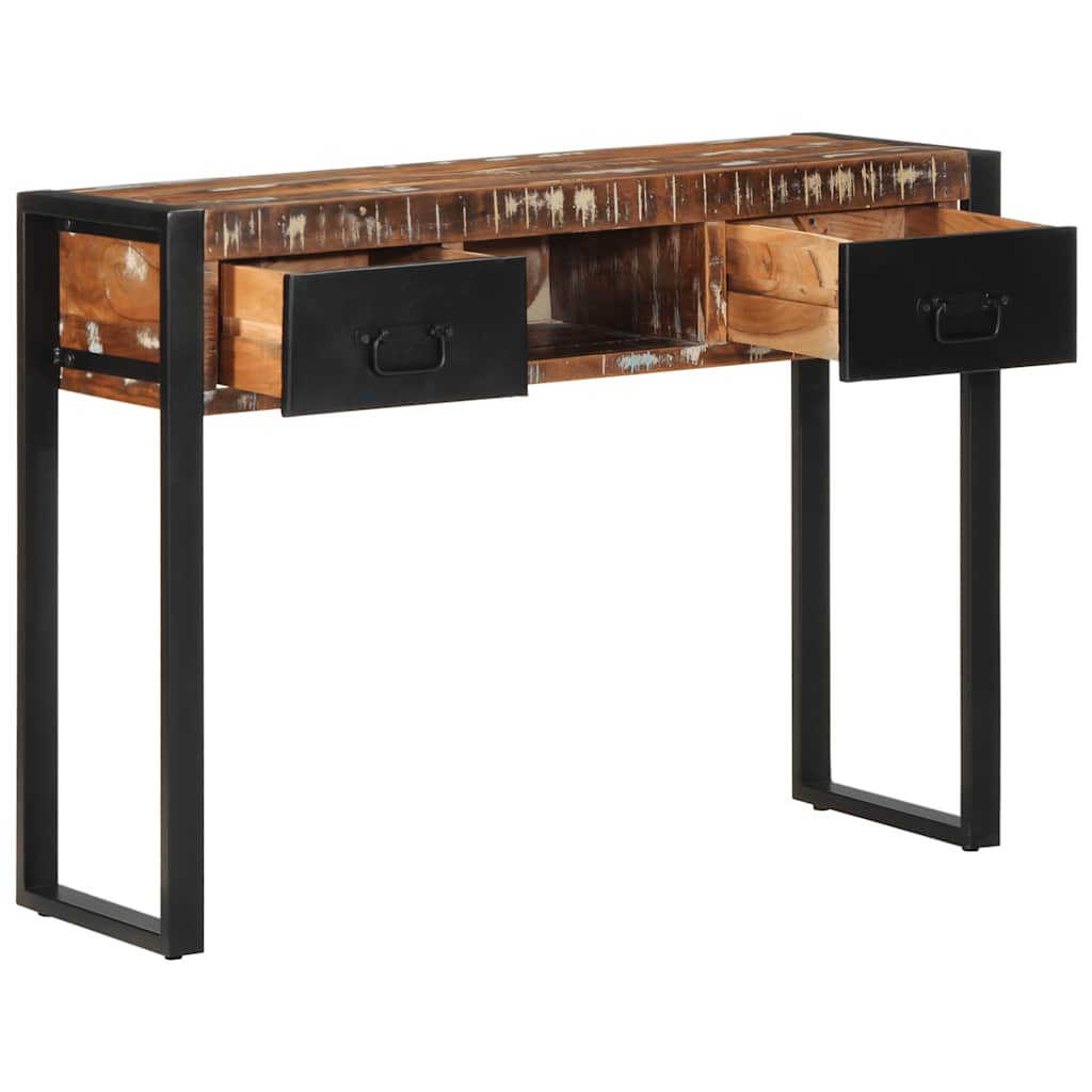 Mesa consola multicor 100x35x75 cm madeira maciça recuperada