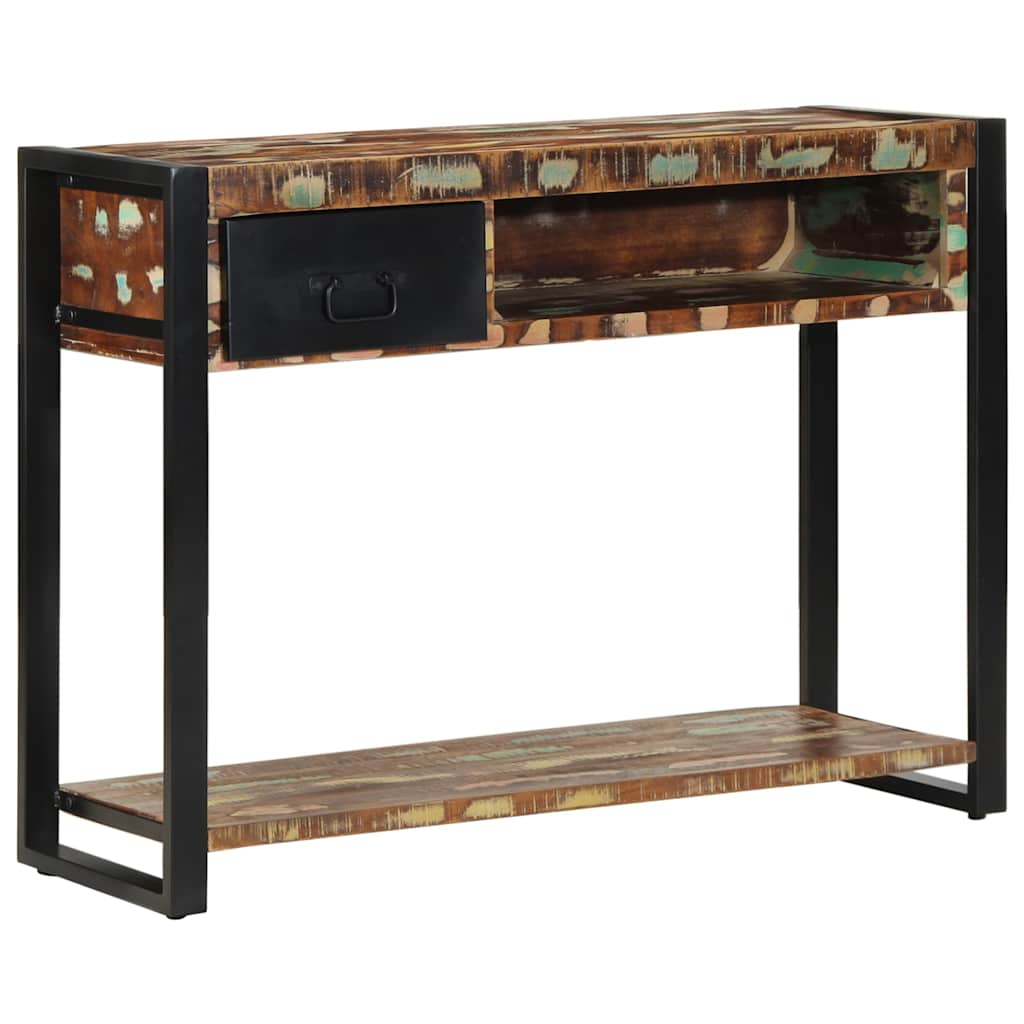 Mesa consola multicor 100x35x75 cm madeira maciça recuperada