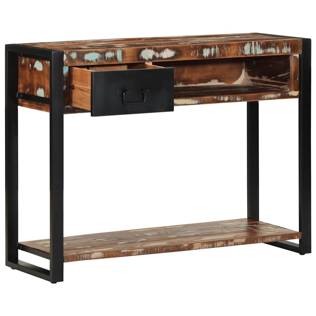 Mesa consola multicor 100x35x75 cm madeira maciça recuperada